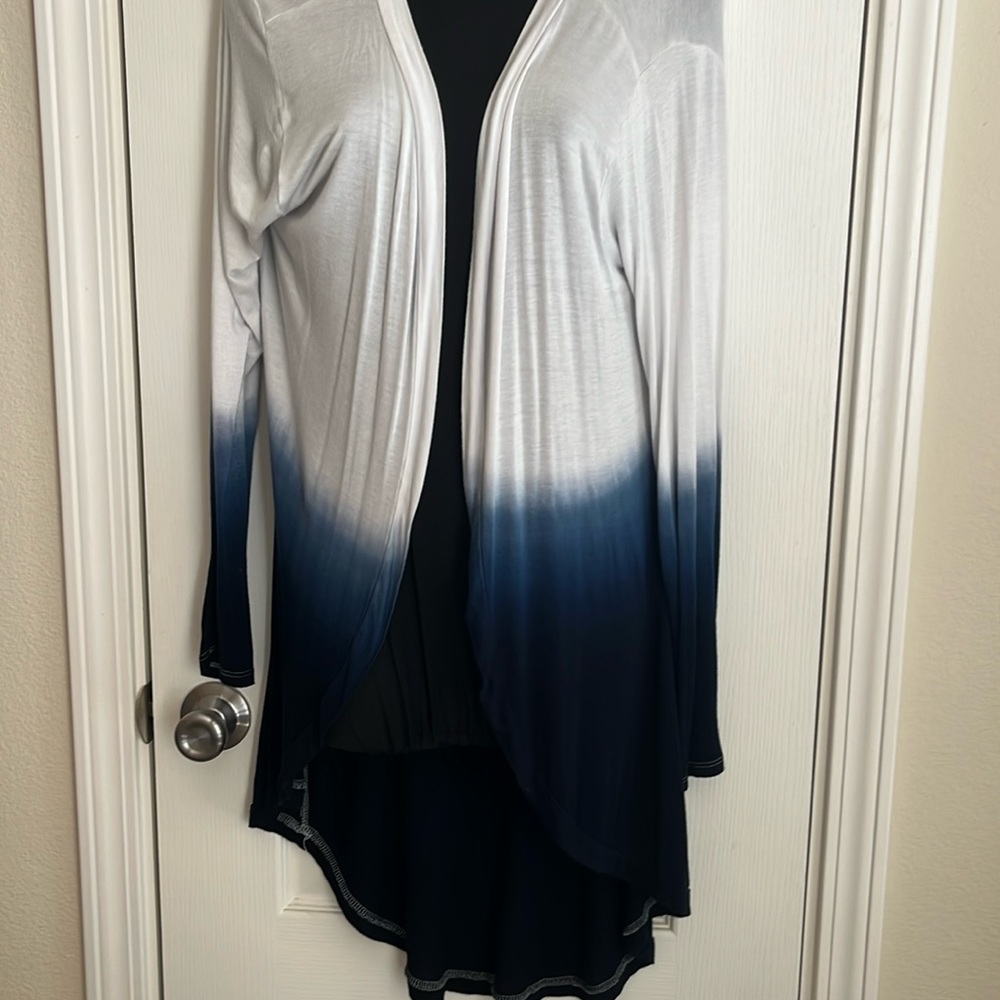 SJS Ombré Blue White cardigan.